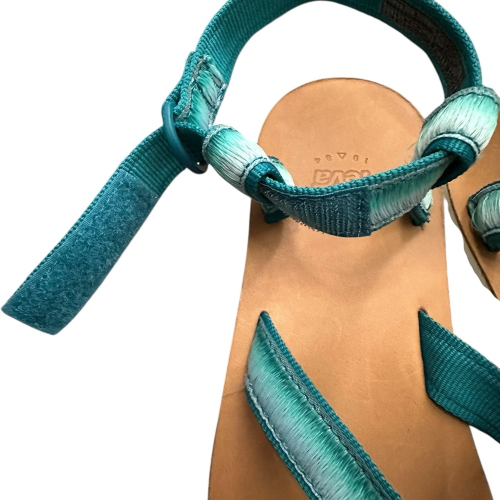 Teva Thong Ombre Sandals Teal/Blue Size 7 NWOT adjustable strap - Picture 3 of 8